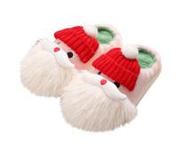 Santa Slippers| Womens Xmas Slippers| Lovely The Santa Claus Sliders| Novelty 3D Pattern Sliders| Funny Christams Slides| Soft Beard Slides| Slip On Fuzzy Feet Slipper| Bedroom Slipper