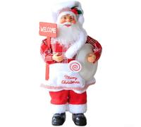 Santa, Snowman, and Reindeer Plush Dolls in Various Poses Made from Soft Fabric Perfect for Wreaths and Other Christmas Decorations (C)