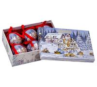 Santa Snowman Christmas Baubles Tree Ornaments - In Gift Box - Pack of 6