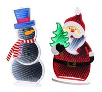 Santa & Snowman Christmas Infinity Light Set - Cheerful Father Christmas Friendly Snowman - led Mirror Tunnel Light - 3D Window Decoration - 40cm - Multi Coloured Indoor Xmas Lights.