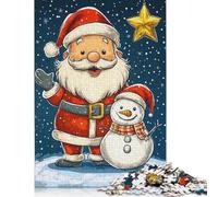Santa Snowman Christmas Jigsaw Puzzle for Adults Fit Together Perfectly Cool Puzzles for Adults Teen 1000pcs (75x50cm)
