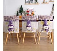 Santa Snowman ELK Plush Chair Covers for Christmas, Suitable for Standard Dining Chairs to Create Festive Seasonal Ambiance (Snowman)