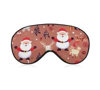 Santa Snowman Reindeer Eye Mask, Side Sleeping Mask Light Blindfold Sleeping Mask Nose Pad and Elastic Band for Children Women and Men