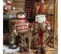 Santa & Snowman Standing Plush Ornaments