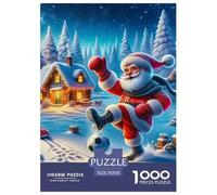 Santa Soccer 1000 Pieces Jigsaw Puzzles For Adults Challenging Game Stress Relieving Entertainment Exercise The Memory of The Brain for Family Decorations 70x50cm/1000pcs