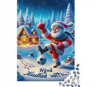 Santa Soccer 1000 Pieces Jigsaw Puzzles For Adults Challenging Game Stress Relieving Entertainment Exercise The Memory of The Brain For Adults Gifts 300pcs (40x28cm)