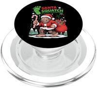 Santa Squatch Bigfoot Christmas Candy Cane Snowflakes Forest PopSockets PopGrip for MagSafe