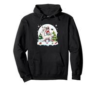 Santa St. Bernard Riding Llama Reindeer Christmas Owner Kids Pullover Hoodie