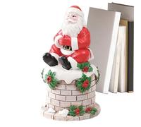 Santa Statue | Resin Collection Sculpture | Santa Sitting on a Fireplace Table Centerpiece | Table Desk Shelf Living Room Bedroom Home Party New Year Goes