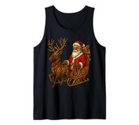 Santa Steampunk Sleigh Mechanical Industrial Christmas Tank Top