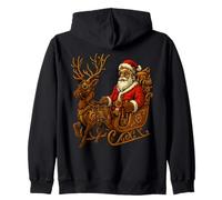 Santa Steampunk Sleigh Mechanical Industrial Christmas Zip Hoodie