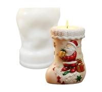 Santa Stocking Candle Mold - Flexible Easy Release Reusable - Shape for Christmas Stocking and Santa 3D Candles | For Beginners Boys Girls Home School Study Meeting