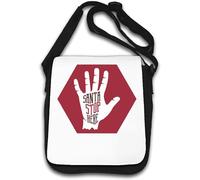 Santa Stop Here Christmas Shoulder Bag White