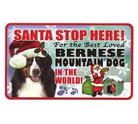 Santa Stop Here for the Best Loved Dog in the World - Christmas Sign (BERNESE MOUNTAIN DOG)