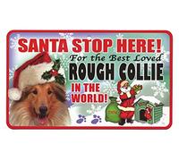 Santa Stop Here Pet Sign - Collie
