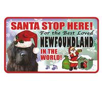 Santa Stop Here Pet Sign - Newfoundland