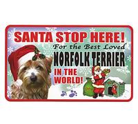 Santa Stop Here Pet Sign - Norfolk Terrier