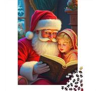 Santa Storybook 1000 Piece Jigsaw Puzzle For Adults Educational Games Stress Relief Puzzle Cultivate The Spirit of Teamwork for Adults And Kids, Age 12 Years Up 500pcs (52x38cm)