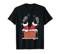 Santa Stuck in Chimney Funny Christmas Holiday T-Shirt