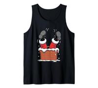 Santa Stuck in Chimney Funny Christmas Holiday Tank Top