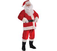 amscan Mens Deluxe Regal Plush Santa Claus Costume Father Christmas Suit Fancy Dress (Chest: 38" - 40")