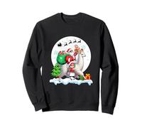 Santa Sunglasses Riding Llama Colorful Christmas Boxes Sweatshirt