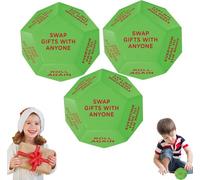 Santa Swap Gift Exchange Dice, Present Exchange Dice, 2025 New 12 Different Sides Christmas Party Game, Gift Swap Santa Themed Fun Activity, Fun Rolling Game For Holiday Family Gathering (3pcs)