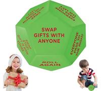 Santa Swap Gift Exchange Dice, Present Exchange Dice, 2025 New 12 Different Sides Christmas Party Game, Gift Swap Santa Themed Fun Activity, Fun Rolling Game For Holiday Family Gathering (1pc)
