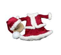 Santa Themed Newborn Photography Outfit Soft Wrinkled Resistant Baby Christmas Costume with Hat for Family Portraits Nfant Holiday Portrait Attire Christmas Accessories