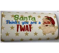 Santa thinks youre a twat, Novelty, funny,insulting themed Chocolate Bar gift.For friends, family and work colleague (One Size, Caramel)