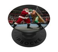 Santa vs Luchador in lucha libre wrestling match PopSockets Adhesive PopGrip