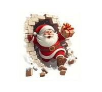 Santa Wall Stickers - Santa Breaking Through The Wall Effect, Bathroom Decal - Christmas Self Adhesive Stickers, for Christmas Party, Living Room, Kitchen and Bathroom (1)