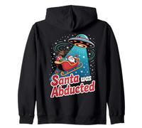 Santa Was Abducted Funny Sci-Fi Christmas Kidnapping Xmas Zip Hoodie