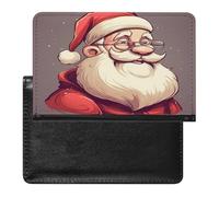 Santa Wearing Glasses Passport Cover Protector Rfid Blocking Passport Holder Id Card Holder Secure Travel Wallet Organizer for Passport Tickets Credit Cards, style, One Size