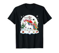 Santa Whippet Riding Unicorn Reindeer Christmas Owner Kids T-Shirt