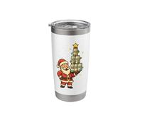 Santa with Beer Can Pyramid Stainless Steel Insulated Tumbler
