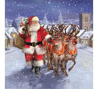 Santa with Reindeer Traditional Christmas Advent Calendar with Envelope Chocolate Free Healthy Alternative Christmas Countdown