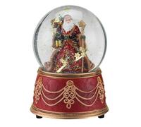 Santa with Snowflakes Musical We Wish You a Merry Christmas 100mm Snow Globe by Roman