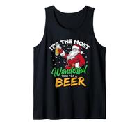 Santa Xmas Joke It's The Most Wonderful Time for A Beer Tank Top