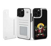 Santa Zombie Full Moon Wallet Phone Case Unisex Cellphone Protective Cover Compatible with iPhone 15/15 Pro/16 Pro Max/15 Plus