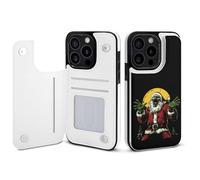 Santa Zombie Full Moon Wallet Phone Case Unisex Cellphone Protective Cover Compatible with iPhone 15/15 Pro/16 Pro Max/15 Plus
