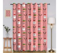 SantaClaus Living Room Curtains Reindeer Curtains with Hooks, Thermal Insulated Blackout Twopage Curtain, Energy Saving Super Soft for Decoration Curtain 90x90 InchU934