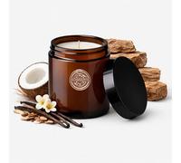 Santal Scented Candle | Sandalwood, Vanilla, Jasmine, Amber Fragrance | Santal Candles | 40+hr Burn Time | Non Toxic | Phthalate Free | Coconut-Apricot Wax