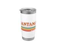Santana Retro Personalized First Name Vintage Stripes Stainless Steel Insulated Tumbler