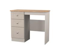 Santander Ready Assembled Matt Beige & Oak 3 Drawer Non-Extendable Dressing Table (H)792mm (W)928mm (D)428mm