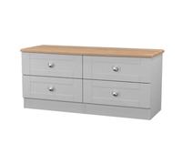 Santander Ready Assembled Matt Grey & Oak 4 Drawer Wide Chest (H)502mm (W)1117mm (D)414mm