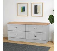 Welcome Furniture Ready Assembled Sussex 4 Drawer Bed Box In Grey Ash & Bardolino Oak, Grey