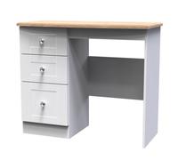 Santander Ready Assembled Matt White & Oak 3 Drawer Non-Extendable Dressing Table (H)792mm (W)928mm (D)428mm