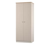 Santander Ready Assembled Traditional Matt Beige & Oak Tall Double Wardrobe (H)1970mm (W)770mm (D)530mm