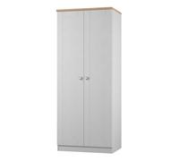 Santander Ready Assembled Traditional Matt Grey & Oak Tall Double Wardrobe (H)1970mm (W)770mm (D)530mm